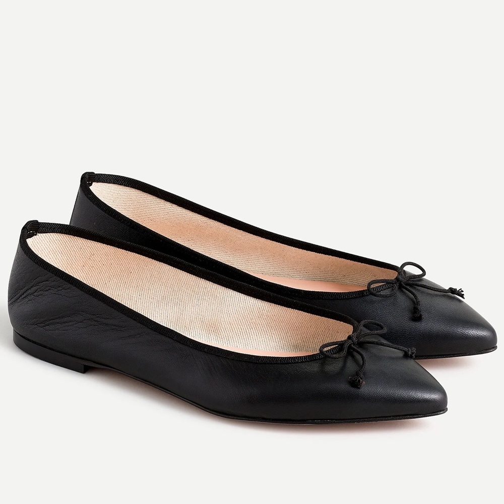 J. Crew Gemma (pointy toe) Black Flat